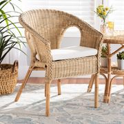 Baxton Studio Abbey Modern Bohemian Natural Brown Antique Rattan Dining Chair 219-12717-ZORO